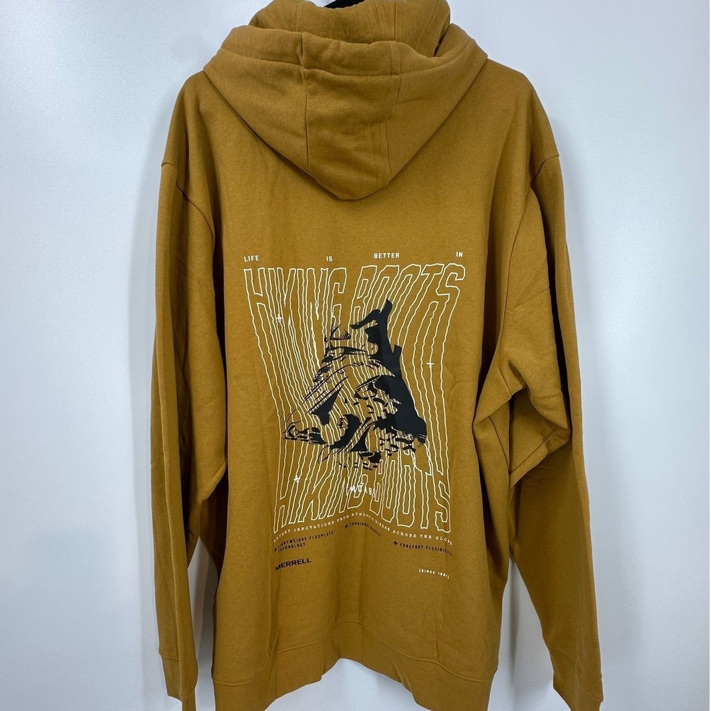 Merrell Mens Harvest Kaki Graphic Hoodie Sweatshirt Pullover Size XL Hiking‎